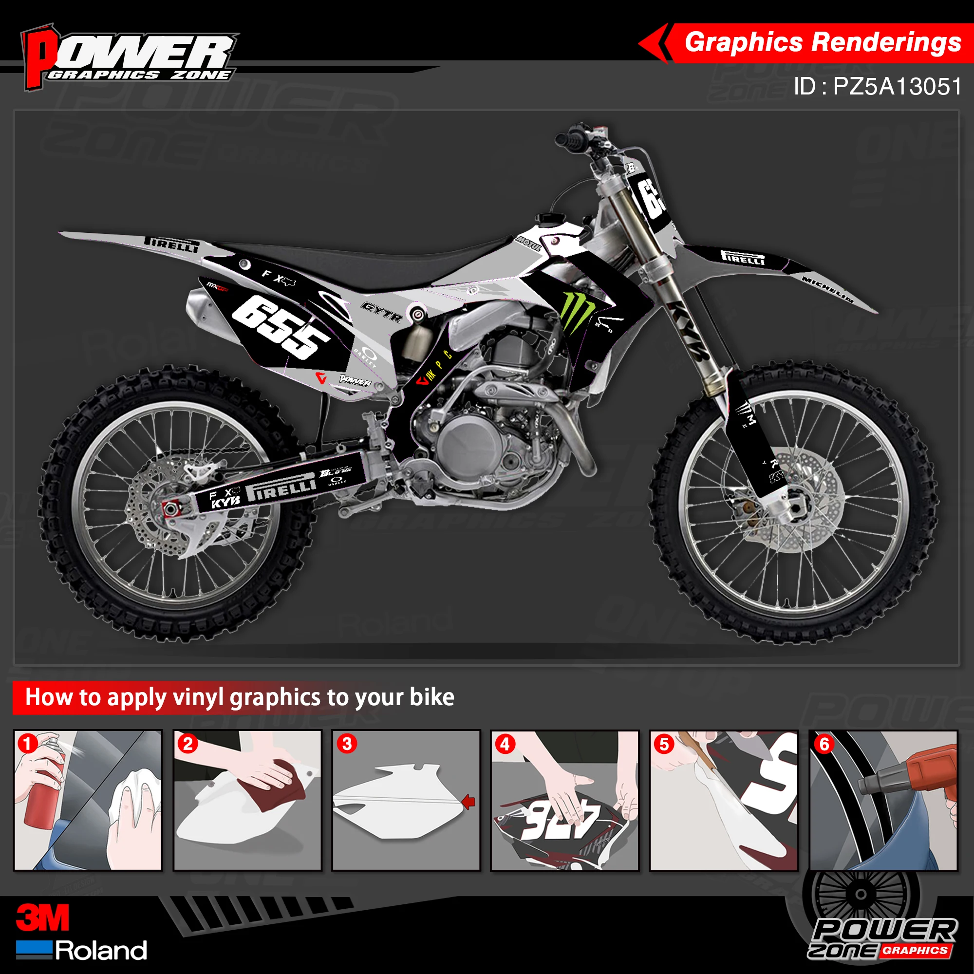 Персонализированные графические фоны PowerZone Team наклейки 3M Набор наклеек для HONDA