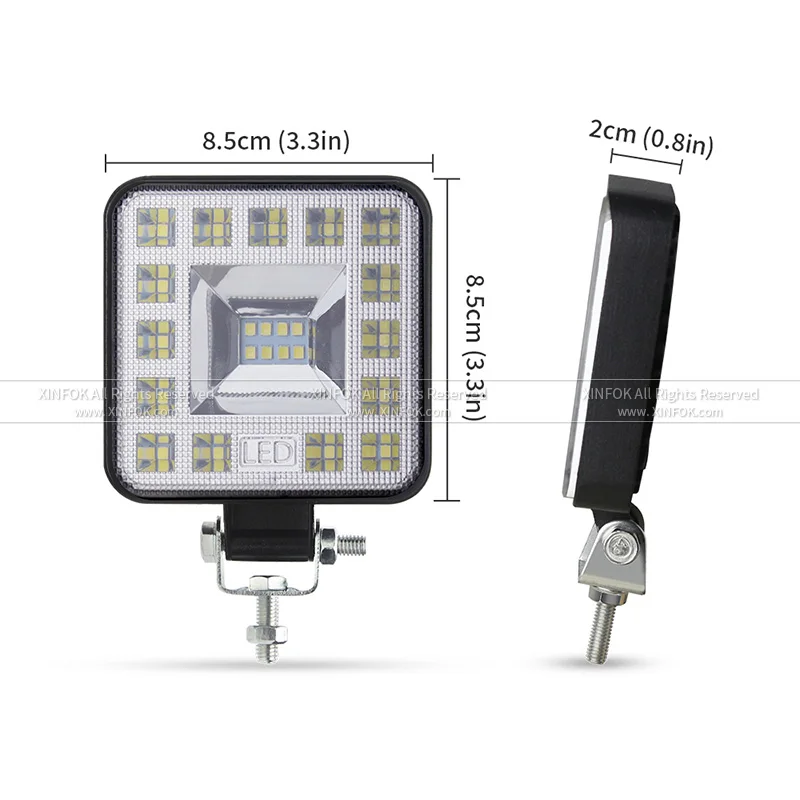 LED Car Work Light 69 Watts Spotlight DC 12 and 24 Volts Universal 6500K White Spot Flood Beam for FSO Truck Auto 4x4 4WD | Автомобили и
