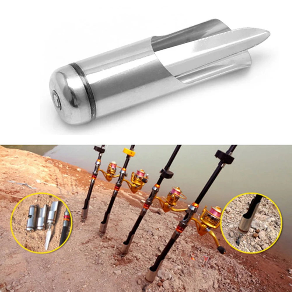 Серебристый Портативный Кронштейн цилиндр длиной 12 5 см легкие рыболовные