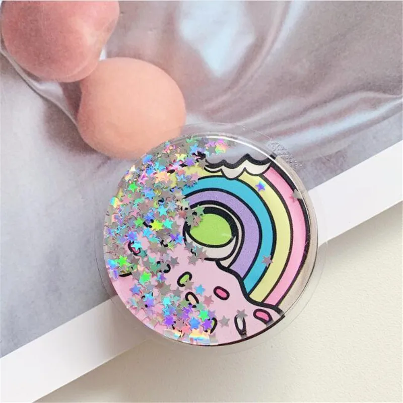flower fruits rainbow expanding stand mount phone socket fold mobile smartphones pocket desktop bracket phone stand holder free global shipping