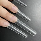 Новинка XXXL длинные гелевые накладные ногти без C Кривой Мягкие накладные ногти прямые французские накладные ногти полукрышки накладные ногти для салона упаковка 120