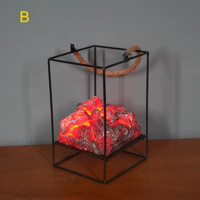 

LED Flame Effect Light Battery Operated Simulation Charcoal Lamp Lights for Christmas Halloween Indoor Outdoor Hogard