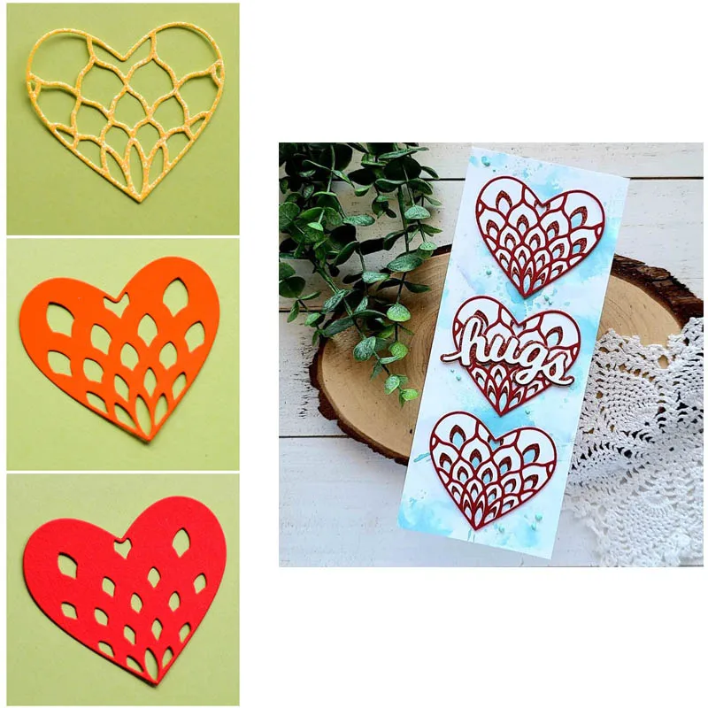 Набор металлических вырубных штампов в форме лепестков и сердца ремесло на День