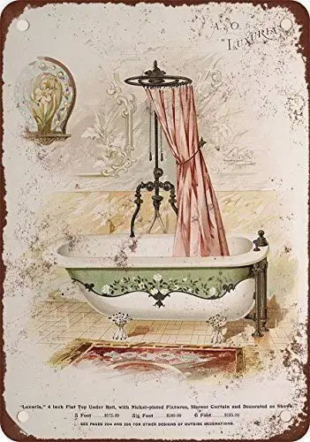

Tin Sign New Aluminum 1896 A&O Luxuria Bathtub and Shower Vintage Metal Sign 11.8 x 7.8 Inch