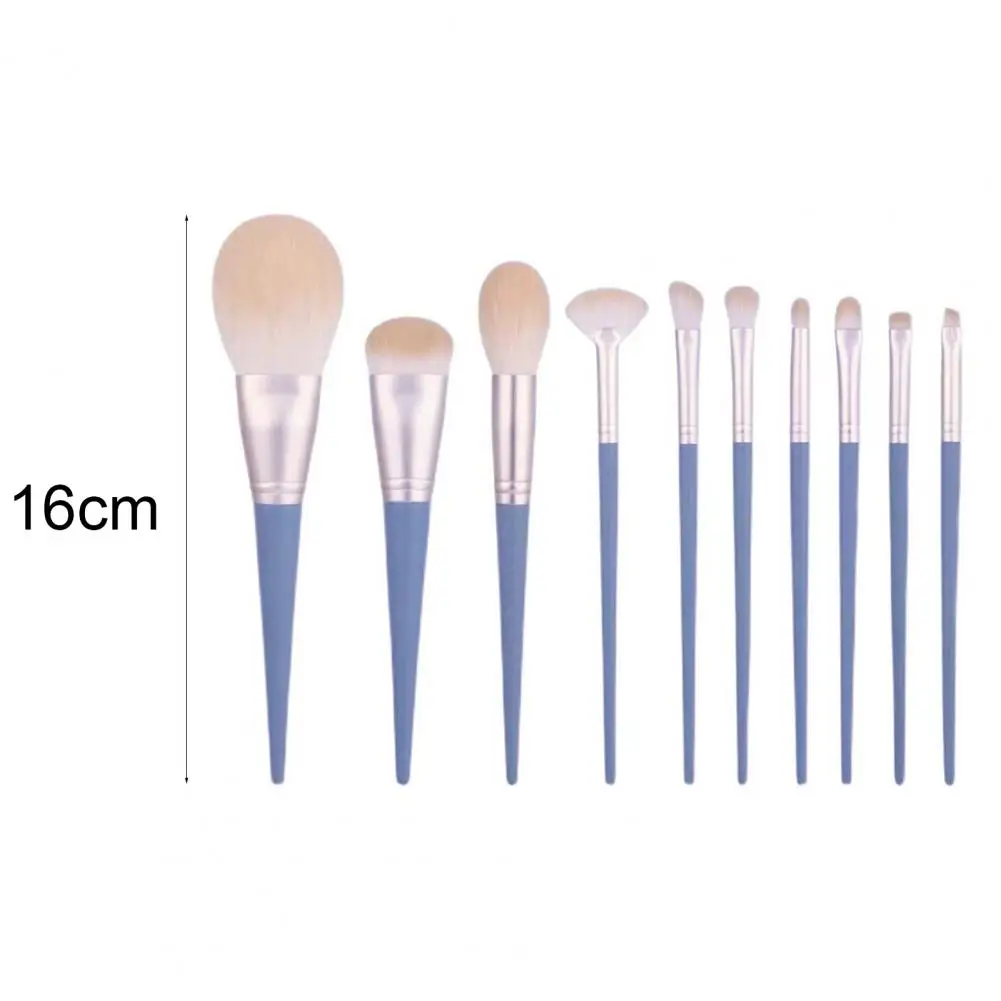 

10Pcs/Set Makeup Brushes Skin-friendly Portable Blue Wood Handle Foundation Brushes for Beauty