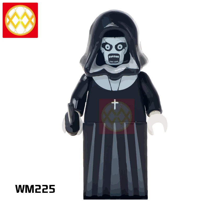WM225nun Фильм ужасов WM6075 ужас Хэллоуин Фредди Майерс Джек Скеллингтон зомби Эрика дравена Билла Джейсона строительные блоки игрушки для детей - Цвет: WM225nun