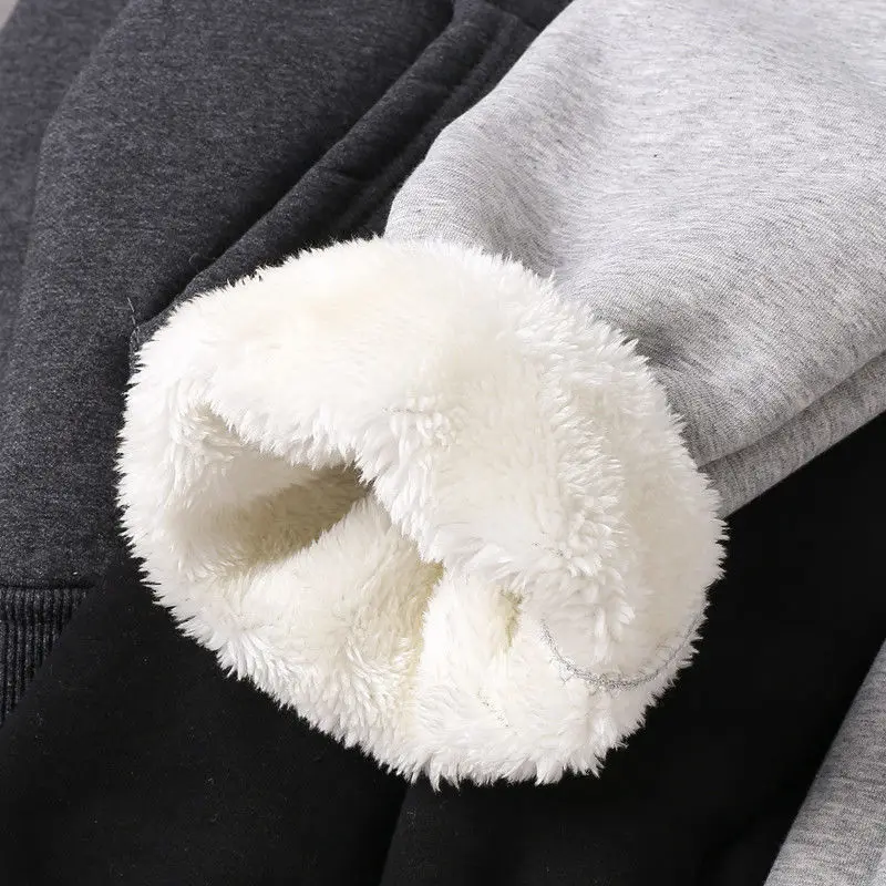 

JESSIC Jacket Women Solid Color Winter New Imitation Lamb Wool Korean Loose Plus Velvet Thick Hooded Zipper Sweatshirt Tops