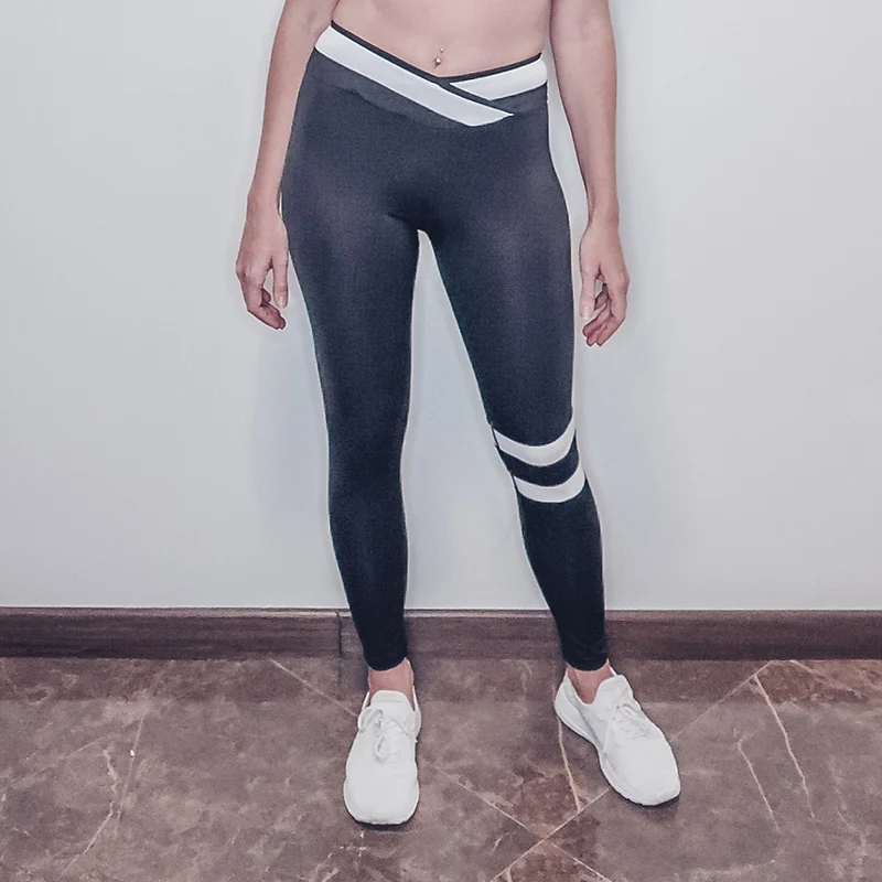 BIVIGAOS новые спортивные Леггинсы с перекрестной талией контрастные цвета высокая талия леггинсы для бега женские сексуальные леггинсы для тренировки фитнеса