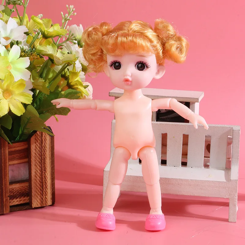 

BJD Dolls 16cm 13 Movable Jointed Dolls Cute Brown Eyes Doll for Girls DIY Toys for Girls Nude Body Fashion Christmas Gift