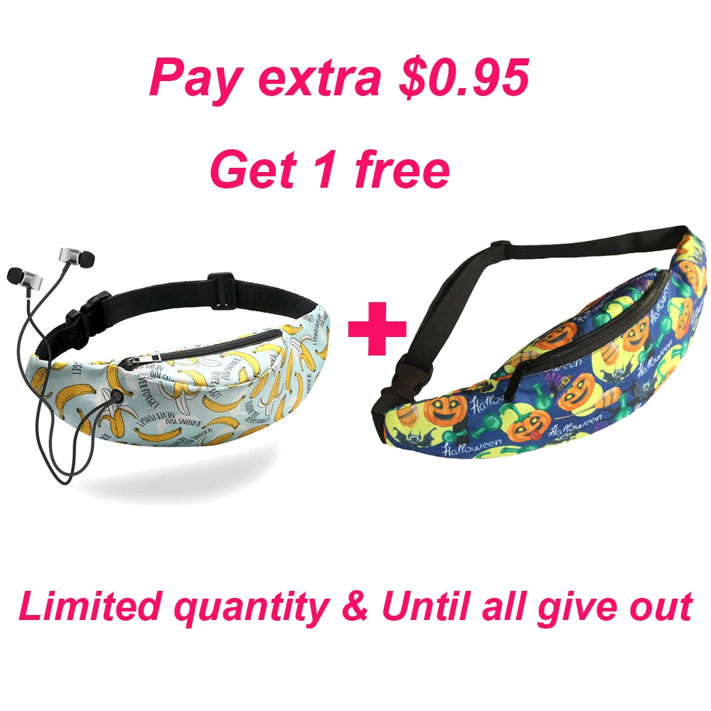 Shop discount 1 Модная женская поясная сумка, поясная сумка с 3D красочным банановым принтом, винтажная поясная сумка для путешествий, сумка для мобильного телефона, пояс для денег, нагрудные сумки - Цвет: Shop discount 1