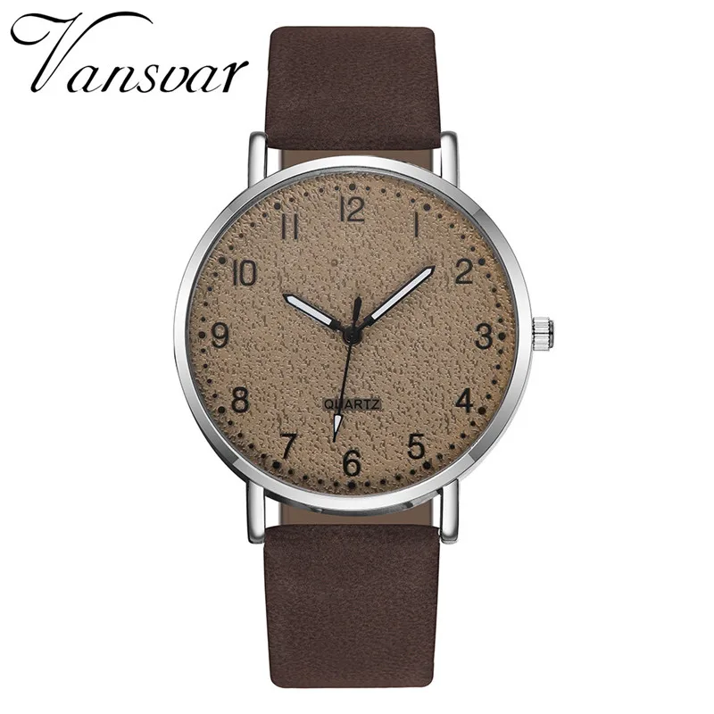 Модные женские часы vansvar простой кожаный ремешок наручные повседневные подарок