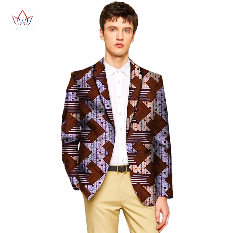 Мужской приталенный Блейзер с длинным рукавом Африканский базин богатый