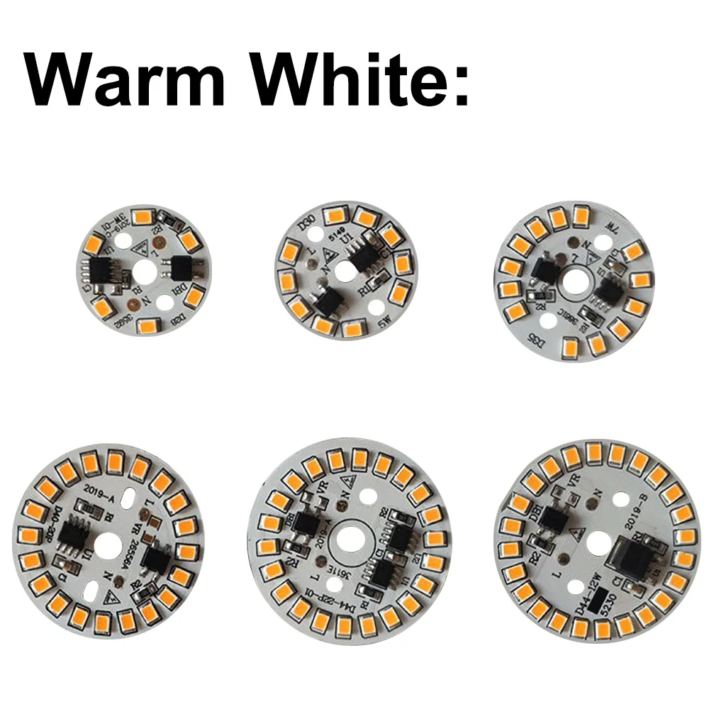 DIY Light Source Board 3W 5W 7W 9W 12W 15W 2835 AC 220V LED PCB Integrated IC Warm White 3200K/White 6500K Without Driver Lamp | Лампы и
