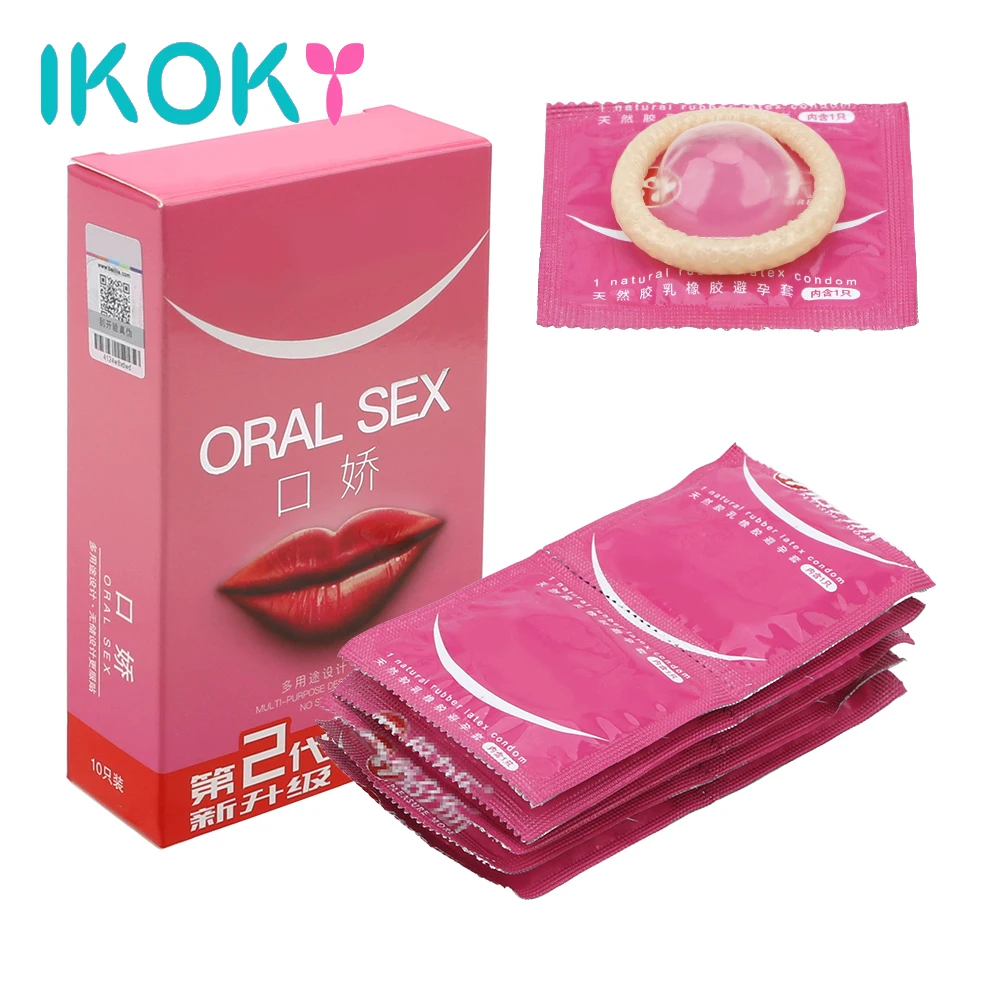IKOKY 10 шт./коркор. натуральные латексные презервативы для орального секса с