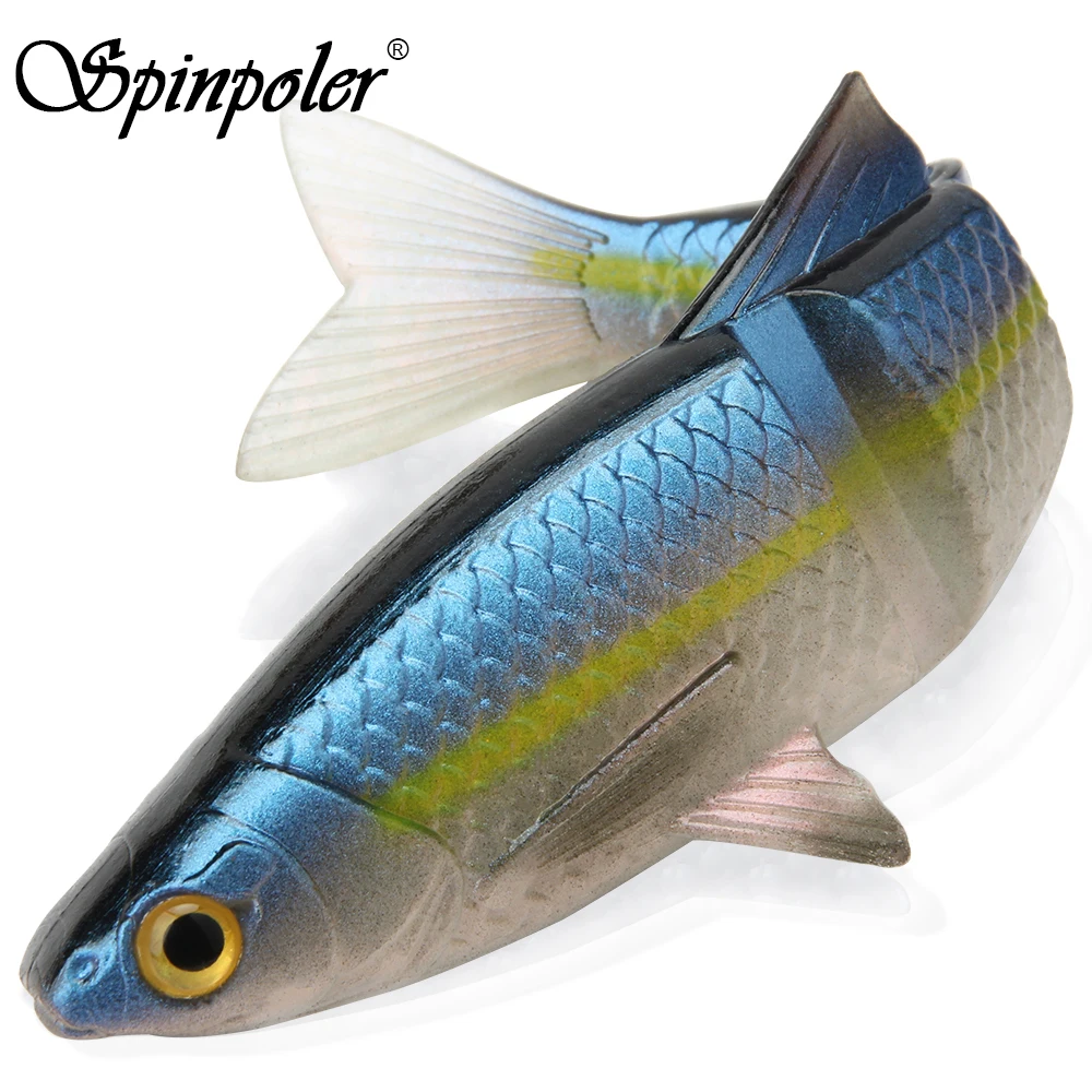 Spinpoler 3D наживки оседающая на дно приманка 3 секции swimbait мягкая рыболовная 4 5 г 9g 19