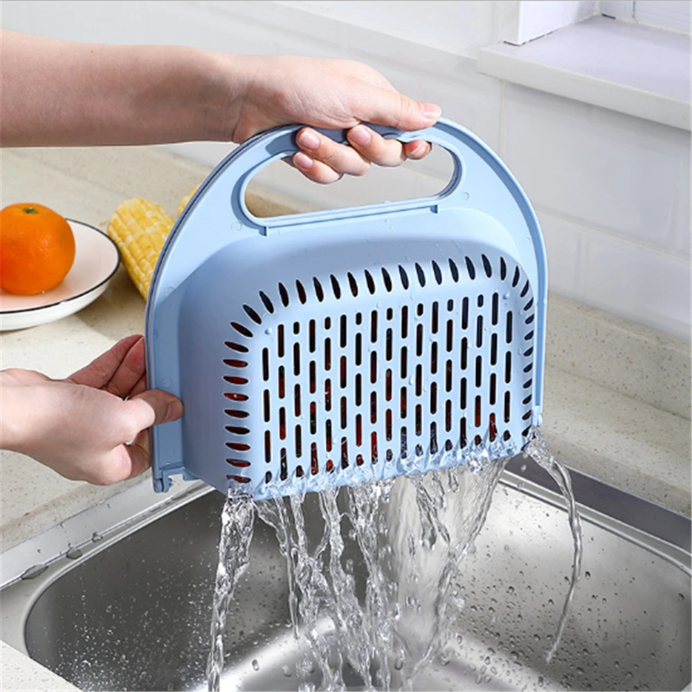 Складная корзина для слива Дуршлаг Корзина Для Мытья фруктов и овощей фильтр