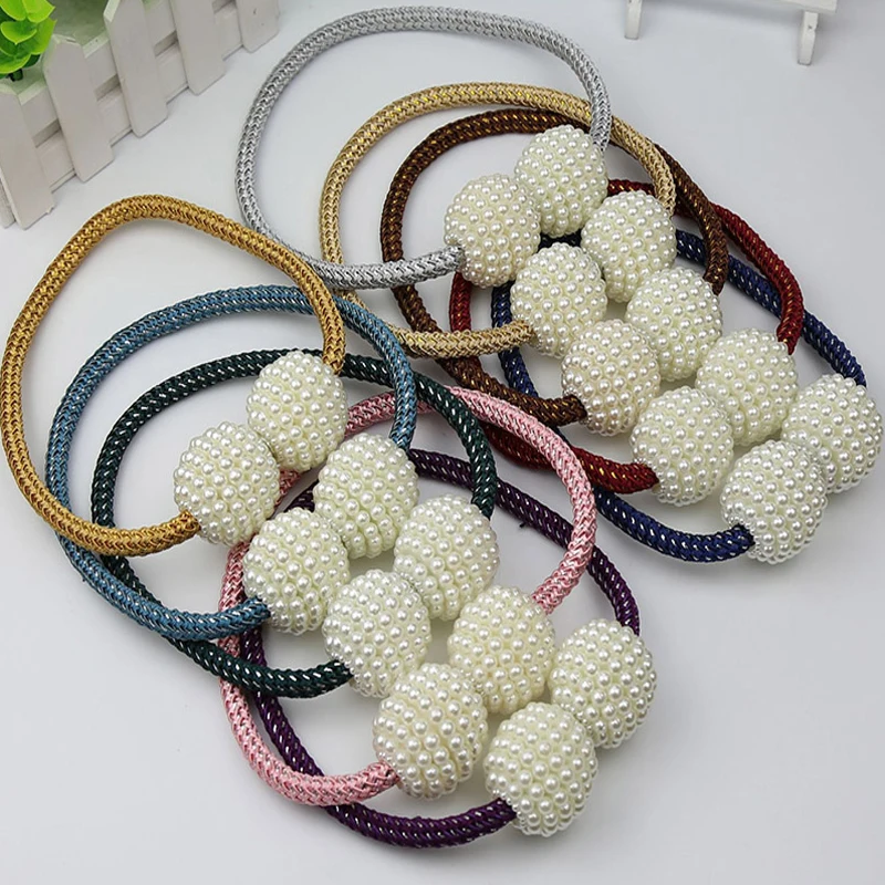 

2/4PcsMagnetic Pearl Ball Curtain Tiebacks Tie Backs Holdbacks Buckle Clips Accessory Curtain Accessoires For Curtain Decorative