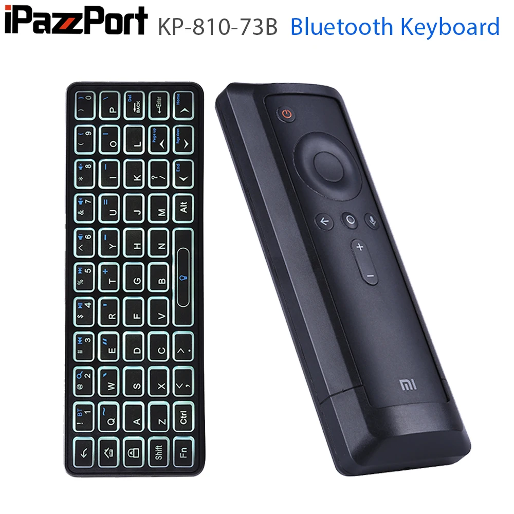 Мини Беспроводная Bluetooth клавиатура iPazzPort с подсветкой для XiaoMi Box3 Поддержка Windows Mac