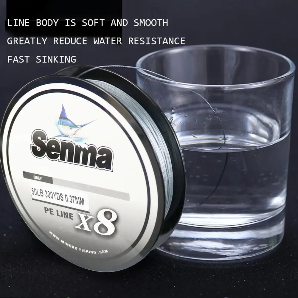 Senma многоцветная 8X 100 м 150 плетеная леска PE 8 нитей 10 80 фунтов многонитевая
