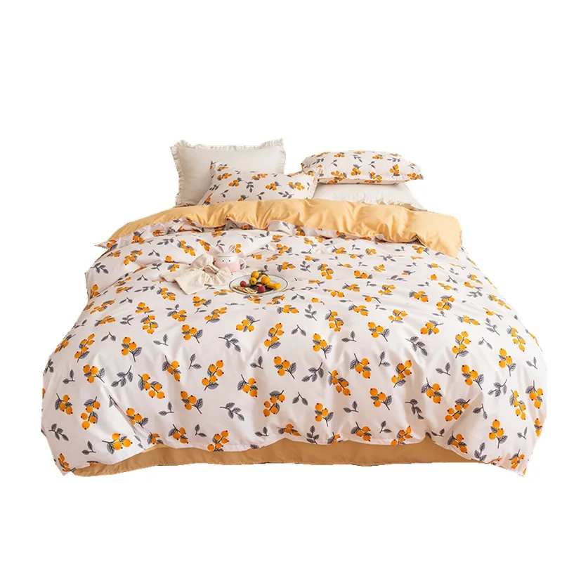 

Spring Floral Bedding Sets Single Double Queen King Size Bed Clothes Bed Linen Pillowcase Flat Sheets Set Luxury Soft