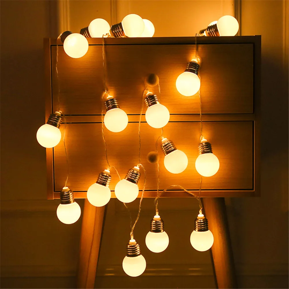 

10/20/40 LED G50 Globe Bulb String Lights Battery Operated Home Colorful String Lights for Wedding Christmas Garland Party Decor