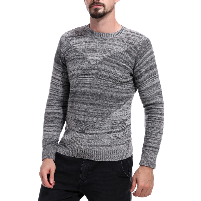 

Slim Men Sweater Fashion Unique Long Sleeve Mens Sweater 2019 Autumn And Winter Male Round Neck Casual Pullovers Mens Sweaters