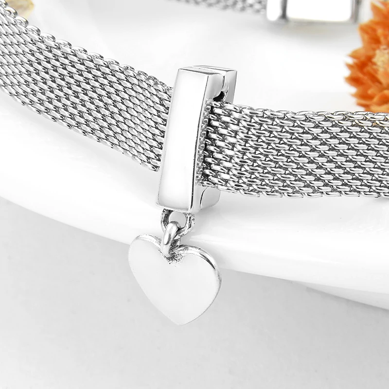 Hot sale 925 Sterling Silver clips beads dangle heart Fit Reflections Bracelet Original Clip Charm Women Jewelry | Украшения и