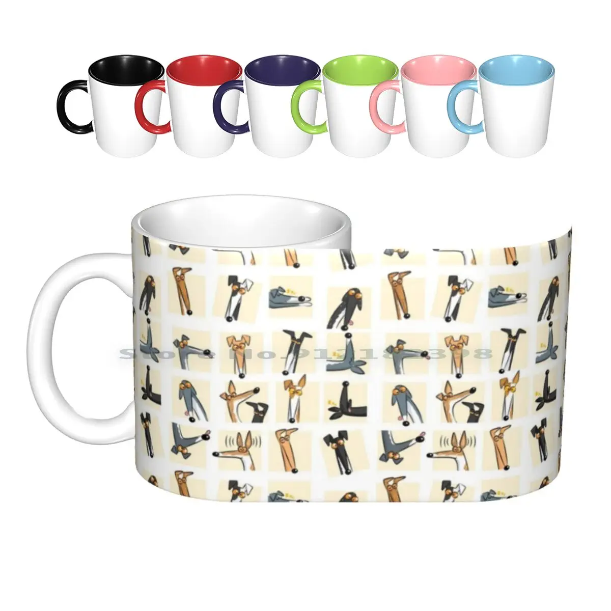 

Heads Up : Cream Ceramic Mugs Coffee Cups Milk Tea Mug Whippet Greyhound Hound Dog Cartoon Humor Humour Funny Rich Skipworth