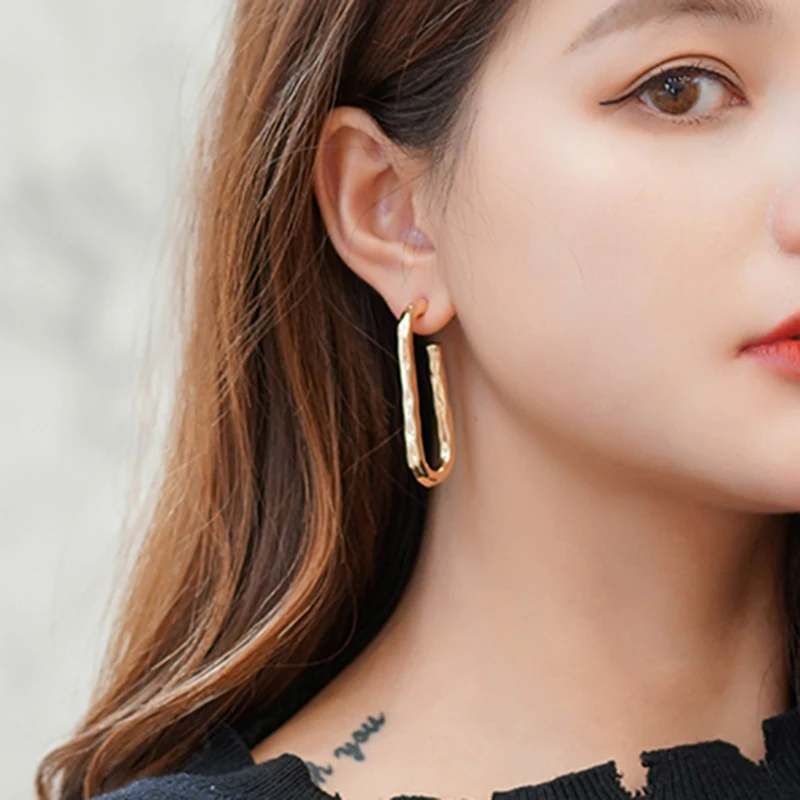 Женские сережки-подвески Xinwei круглые сережки из сплава с геометрическим узором