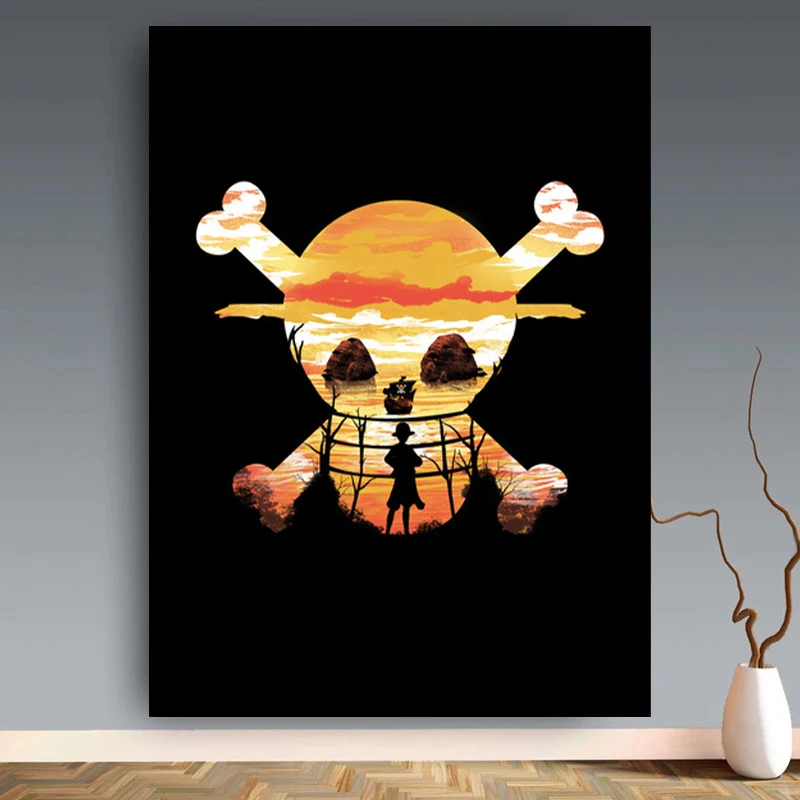 

Anime One Piece Logo Landscape Art Poster Canvas Painting for Room Home Decoration