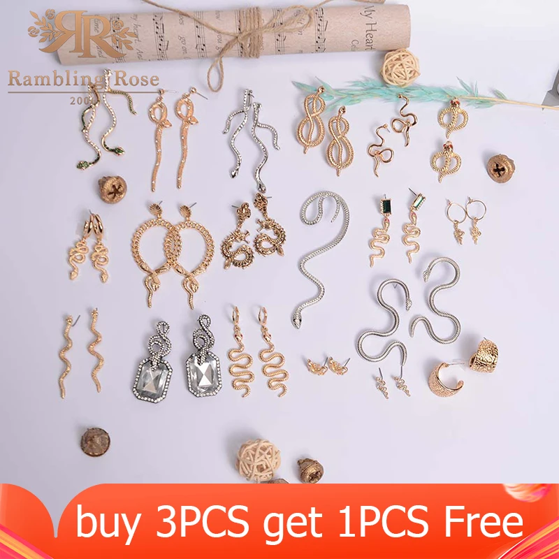 Новый тренд 2020 змея крокодил Животные Золотой Цвет серьги для женщин Роскошные
