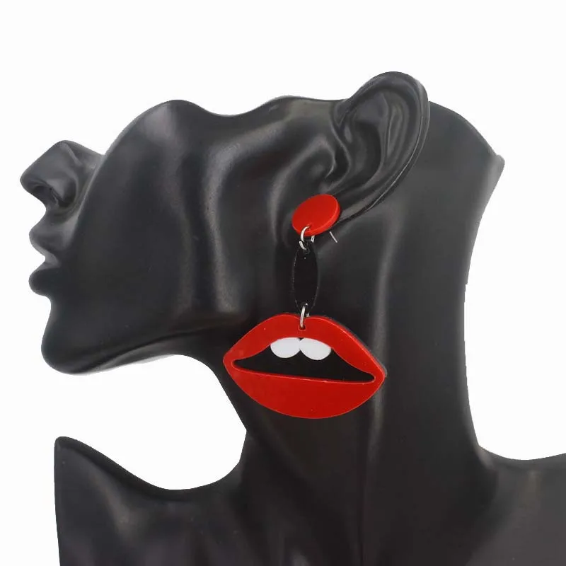 Зарплату акриловая студийный фон с имитацией красные губы СерьГа тенденции моды