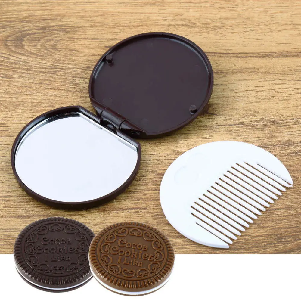 Реалистичное зеркало для создания шоколадных печенья с расческой карманное