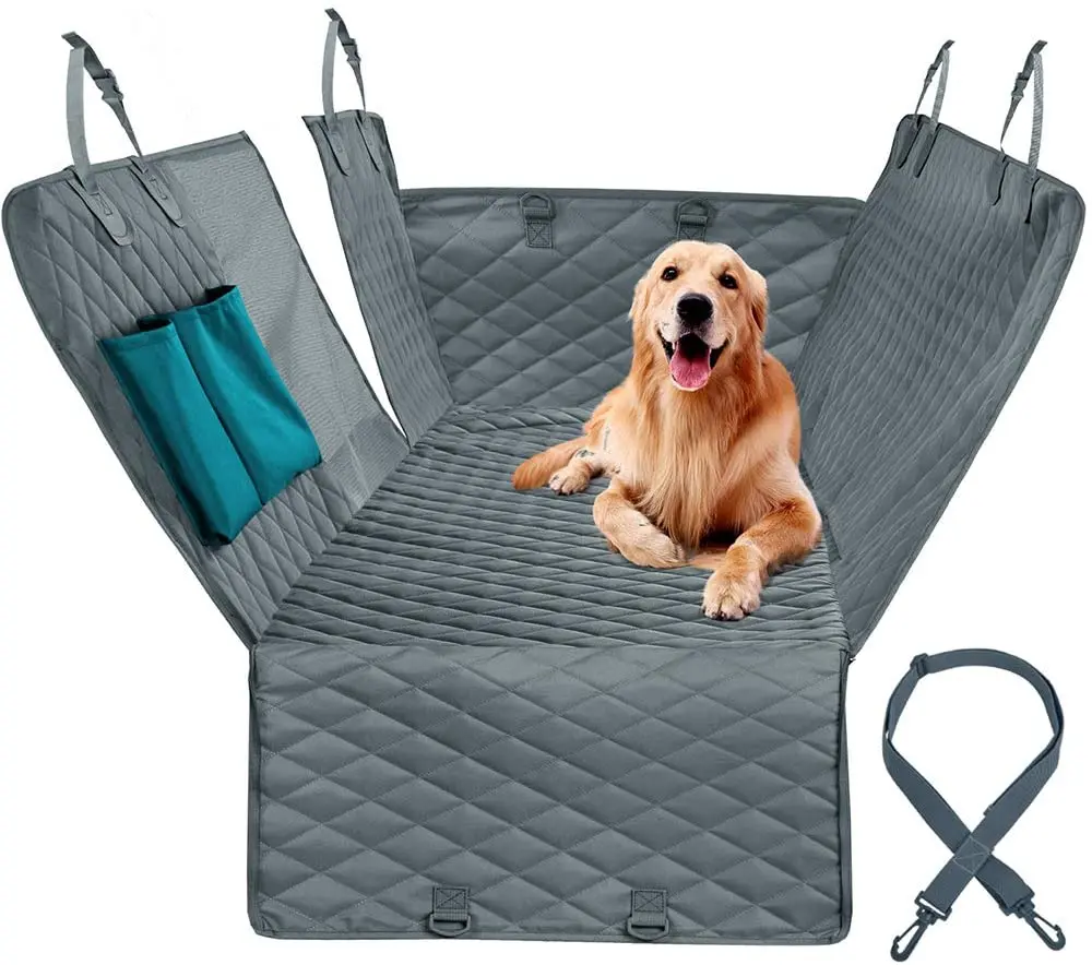 

Dog Car Seat Cover with View Mesh Waterproof Pet Carrier Car Rear Back Seat Mat Hammock Cushion Protector Zipper Pockets PD055