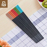 youpin yiwuyishen rainbow meal alloy chopsticks 5 pair stylish beautiful new materials eliminate mold household chopsticks