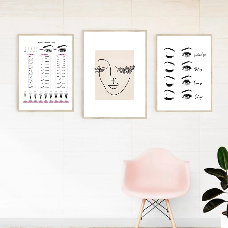 Современная модная картина для наращивания ресниц на холсте принты макияжа