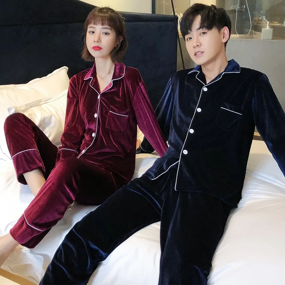 Женский пижамный комплект 3XL-5XL Мужская Ночная рубашка велюровая одежда для сна