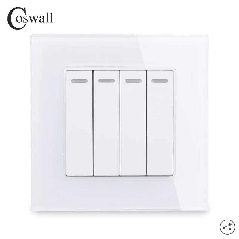 COSWALL 4 банды 2 пути роскошный хрустальный стеклянный панельный светильник