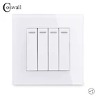 COSWALL 4 банды 2 пути роскошный хрустальный стеклянный панельный светильник Переключатель ВКЛВЫКЛ пропуск через настенный выключатель 16А