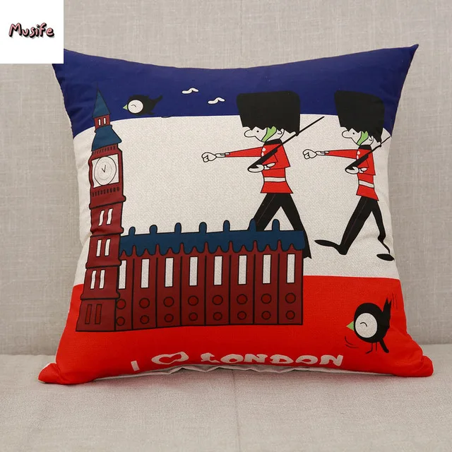 

Cute Cartoon Square Polyester Cushion Cover Elephant Cat Giraffe Decorative Cushion Cover Home Bedroom Car Decoration 45x45cm .