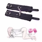 Черные меховые наручники флирт игрушка бондаж бутик мягкая кожа БДСМ наручных лодыжек для начинающих секс-игрушки для пары
