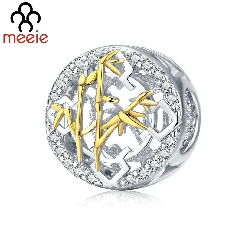 Женские круглые бусины Meeie подлинные весенние браслеты из стерлингового серебра