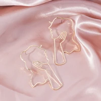 alloy hollow out irregular face stud earrings for women retro earring fashion jewelry aesthetic accessories 2020 party gifts