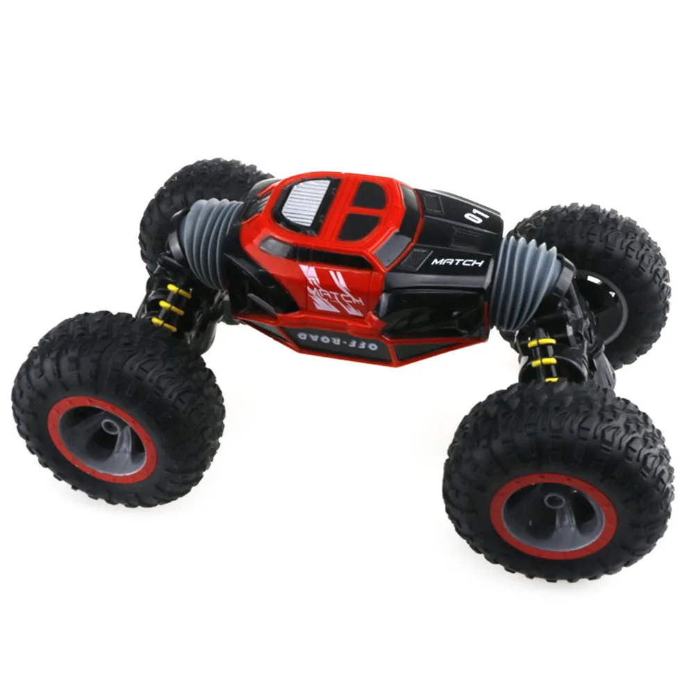 Truck Transform 4WD Toy Off-Road RC Car 2.4G Double Sided Stunt Rechargeable Vehicle Four Wheel Drive Climber Crawler - Цвет: Красный