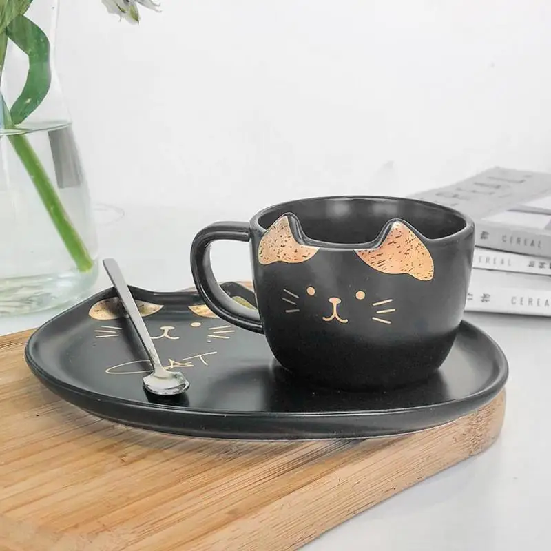 Кофейная кружка набор милых керамических кофейных чашек с подносом чашка ручкой