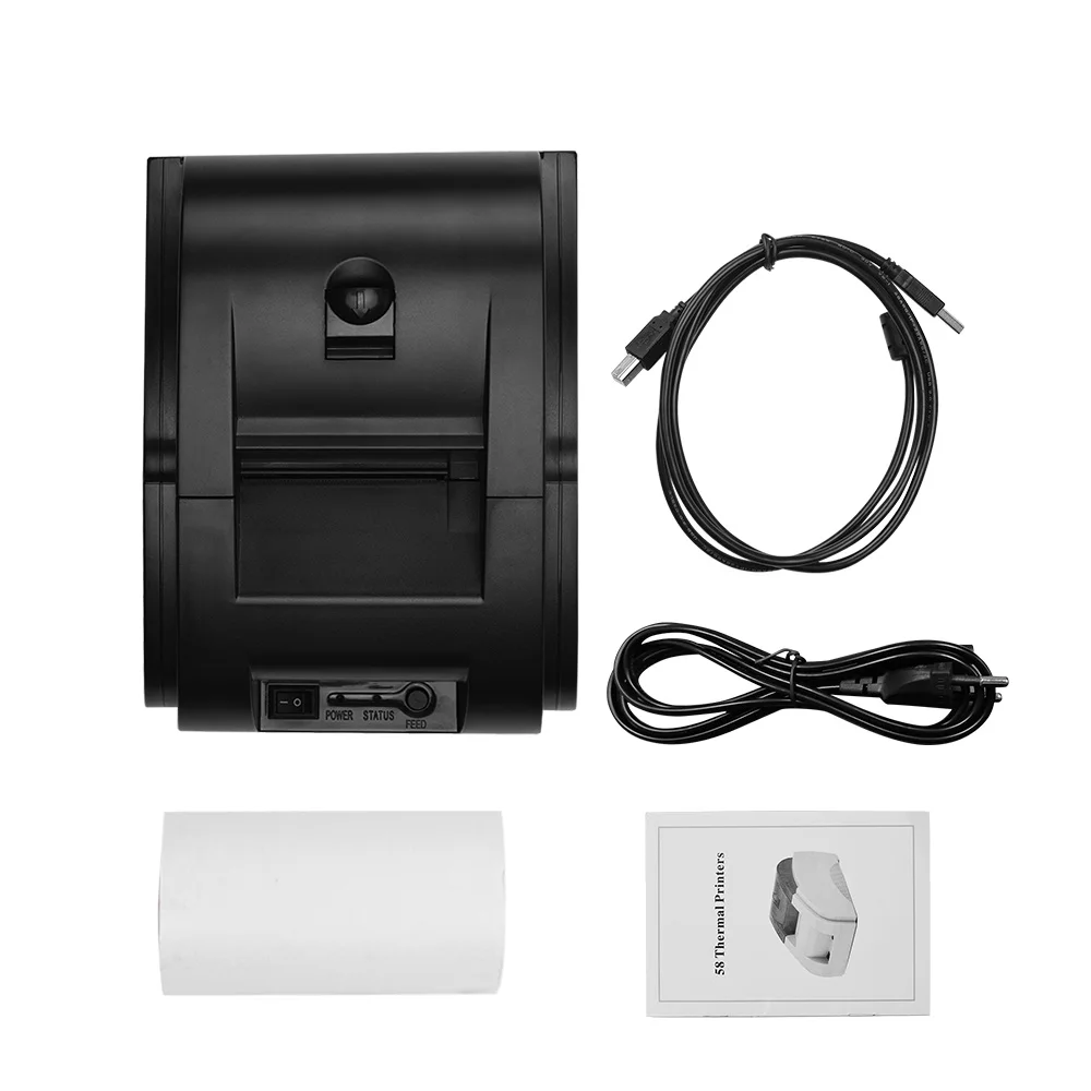Настольный термопринтер 58 мм USB прямой Термопринтер для чеков четкая печать