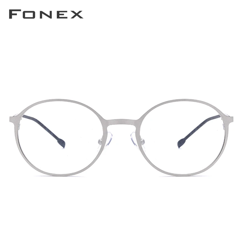 FONEX, сплав, круглые очки, мужские, ультралегкие, для глаз, очки для женщин, по рецепту, близорукость, оптические очки, оправа, Безвинтовые очки