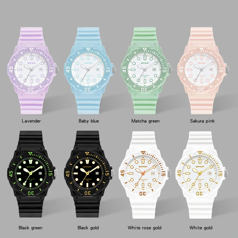 

2021 New Fashion Sports 50M Waterproof Multifunctional Digital Electronics Luminous Women's Chronograph Calendar Watch 6039