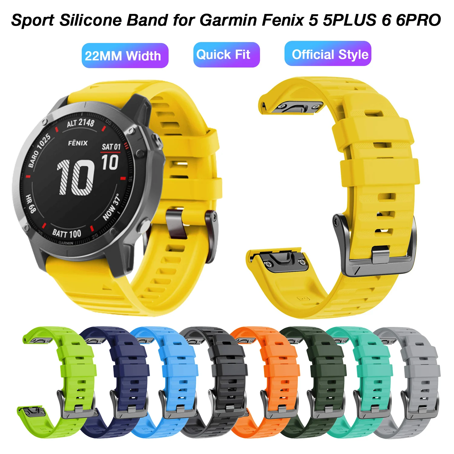 

Металлическая пряжка 22 мм, быстросъемная лента для Garmin Fenix 5/Fenix 5 Plus/Fenix 6/Fenix 6 Pro/Forerunner 935/Forerunner 945 Smart Warch