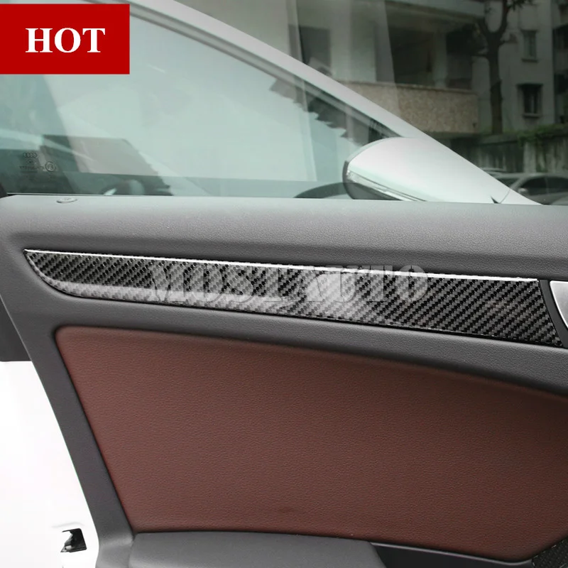 

For Audi A5 S5 4 Door Carbon Fiber Car Door Panel Moulding Trim Cover 2008-2016 4pcs Car Accessories Interior Car Decor Car Trim